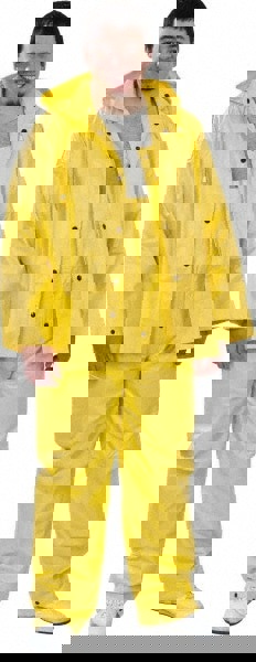 Rain Suit with Pants: Size Medium, Non-Hazardous Protection, Yellow, Nylon & PVC