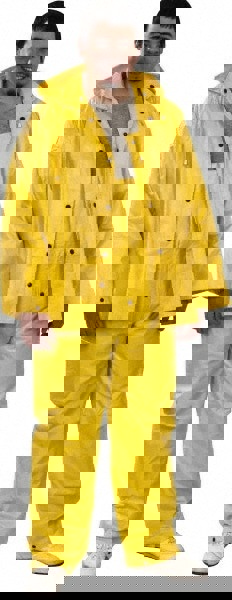 Rain Suit with Pants: Size X-Large, Non-Hazardous Protection, Yellow, Nylon & PVC