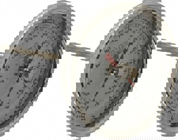 Bimetal Dial Thermometer: 50 to 500 &deg; F, 4