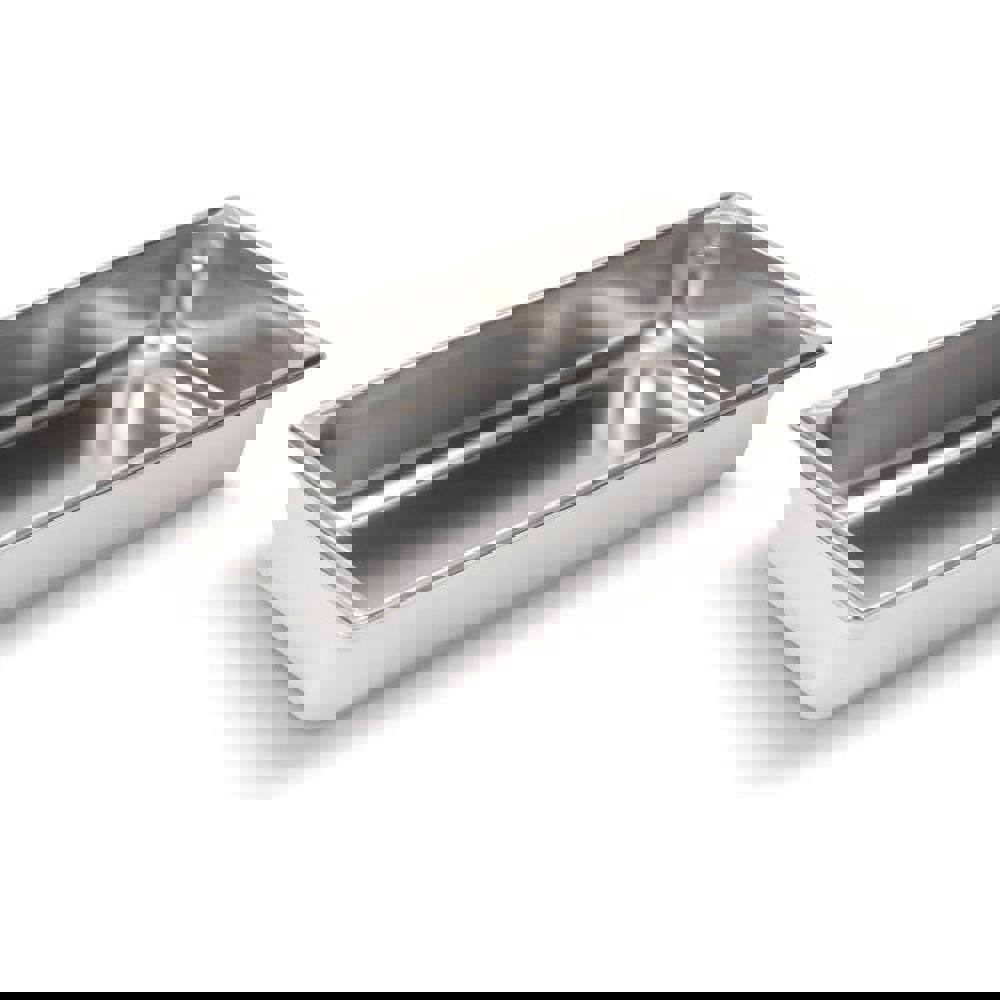 Food Pan Container: Stainless Steel, Rectangular