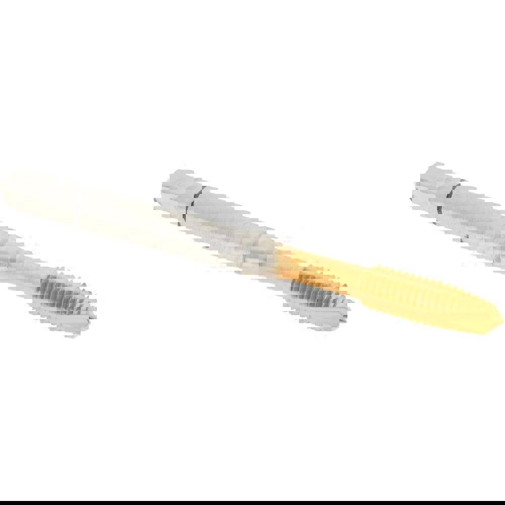 Spiral Point Tap: #10-32, UNF, 3 Flutes, Plug, 2B, Powdered Metal, TiN Finish