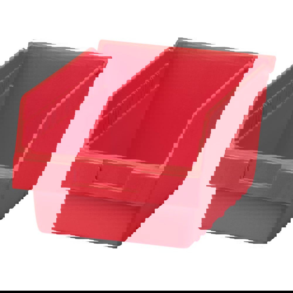 Plastic Hopper Shelf Bin: Red