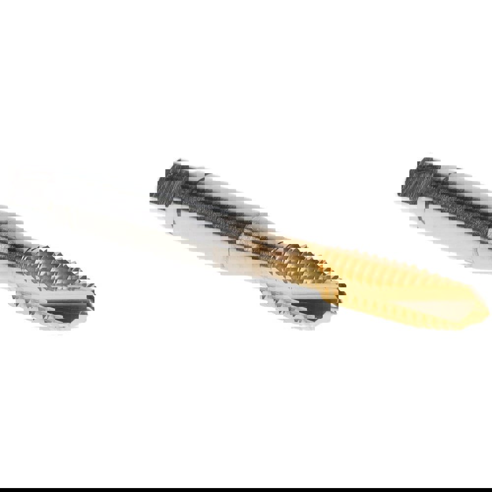 Spiral Point Tap: 1/4-20 UNC, 3 Flutes, Plug, 2B Class of Fit, Powdered Metal, TiN Coated