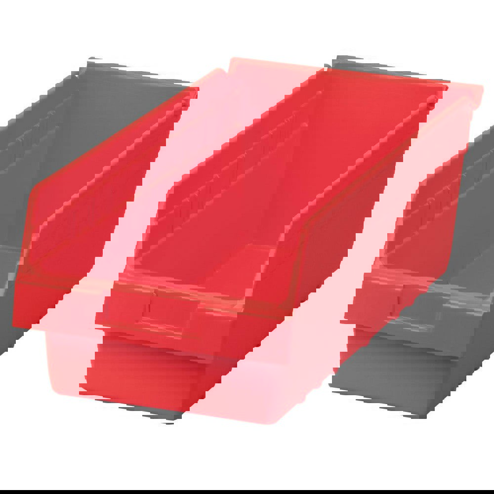 Plastic Hopper Shelf Bin: Red