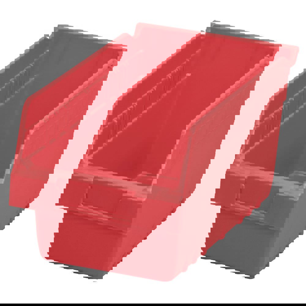 Plastic Hopper Shelf Bin: Red