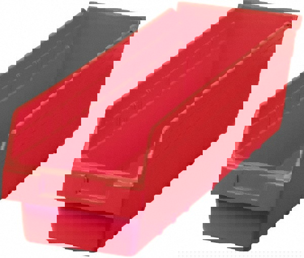 Plastic Hopper Shelf Bin: Red