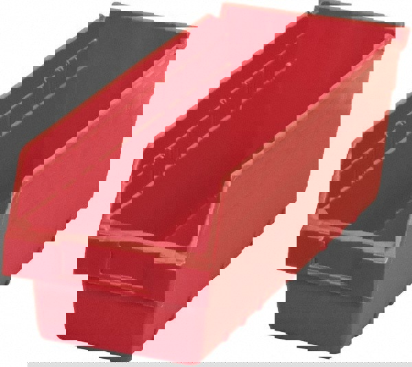 Plastic Hopper Shelf Bin: Red