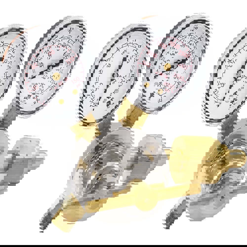 350 CGA Inlet Connection, B Fitting, 100 Max psi, Hydrogen/Methane Welding Regulator