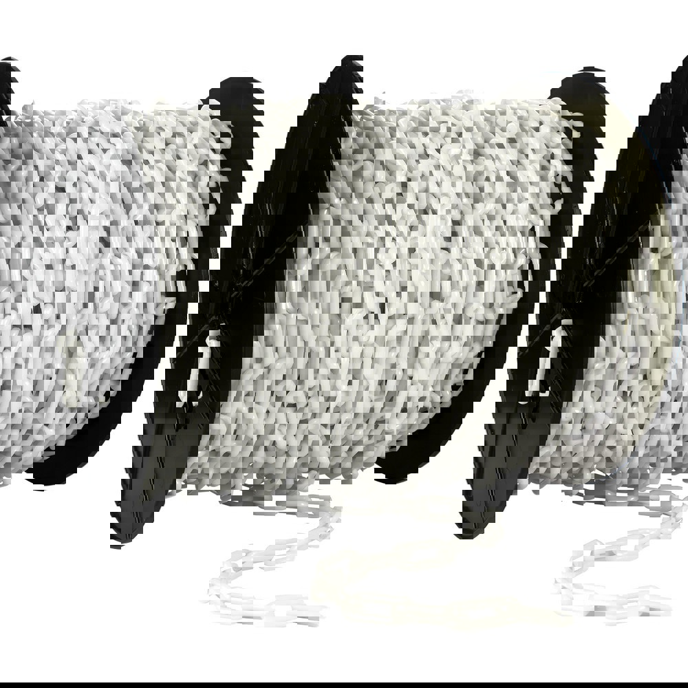 Barrier Rope & Chain; Type: Safety Chain ; Snap End Material: Plastic; Polyethylene ; Hook Fitting Material: Plastic ; Color: White ; Link Type: Straight Link ; Rope/ Chain Material: Plastic; Polyethylene