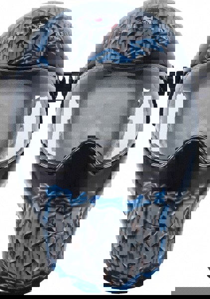 Welding Helmet: Gray, Black & Blue, Nylon, Non-Adjustable Adjustment