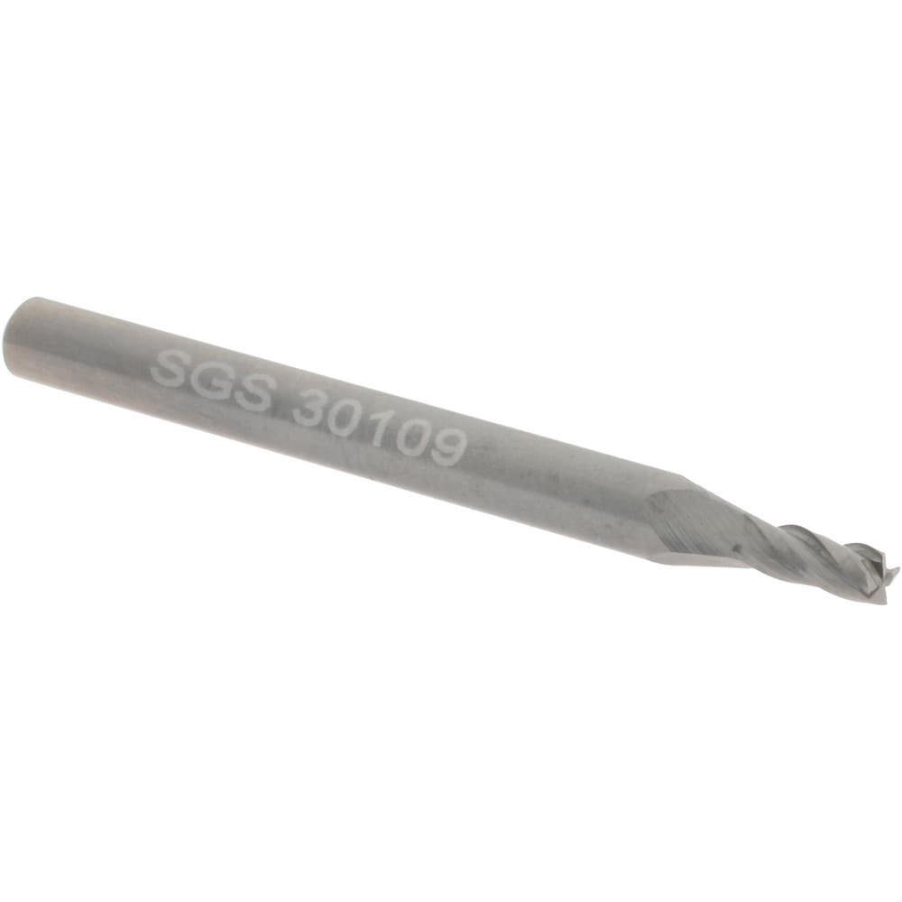Square End Mill: 5/64'' Dia, 3/16'' LOC, 1/8'' Shank Dia, 1-1/2'' OAL, 4 Flutes, Solid Carbide