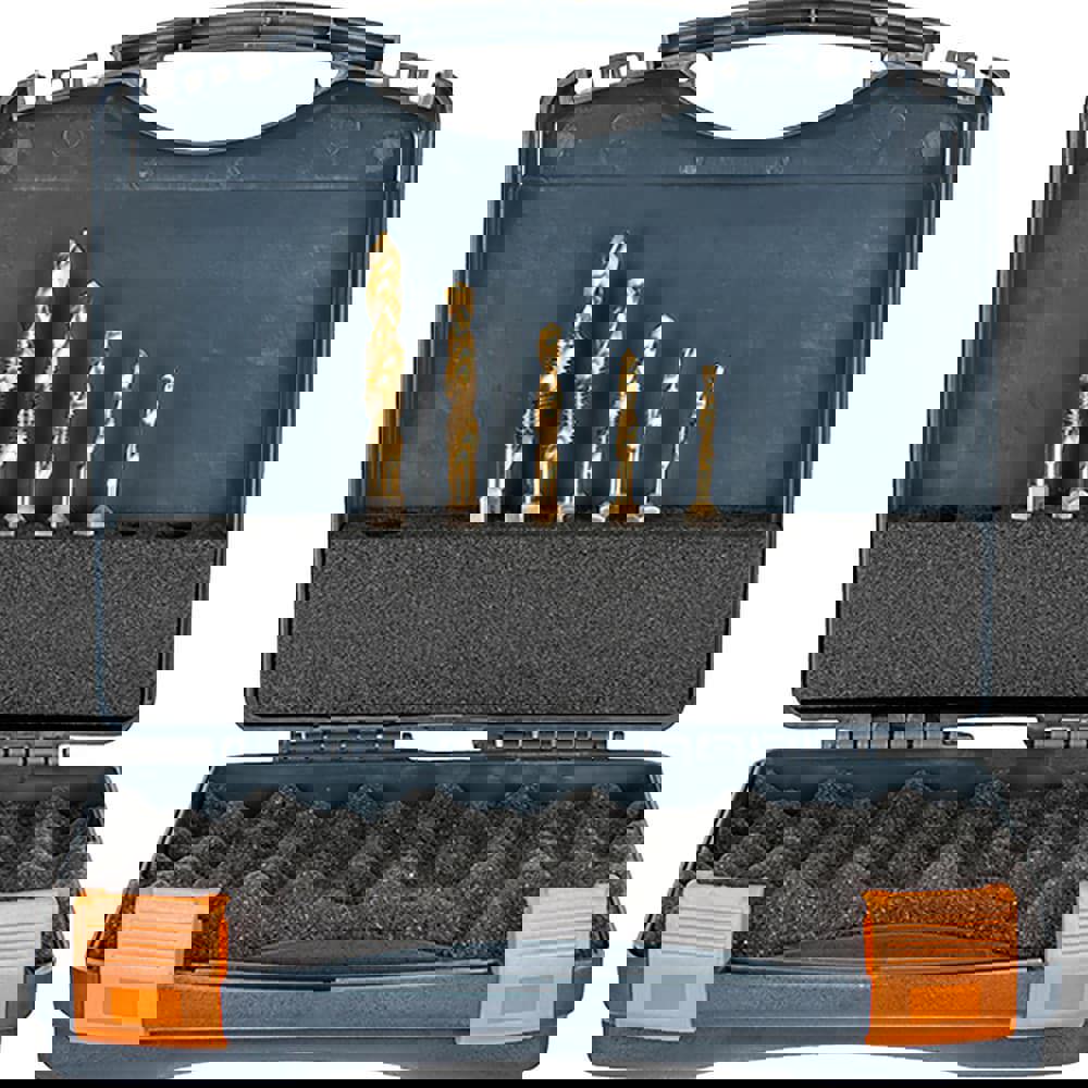 Combination Drill & Tap Sets; Minimum Thread Size: M5 ; Maximum Thread Size: M12 ; Number Of Flutes: 1 ; Overall Length: 103.00 ; Maximum Operating Length: 12mm ; Number Of Pieces: 5.000