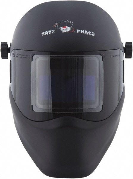 Welding Helmet: Black, Nylon, Shade 4 & 9 to 13