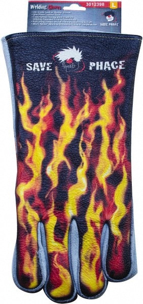 Size L (9) Cotton Lined Leather Heat Resistant Glove