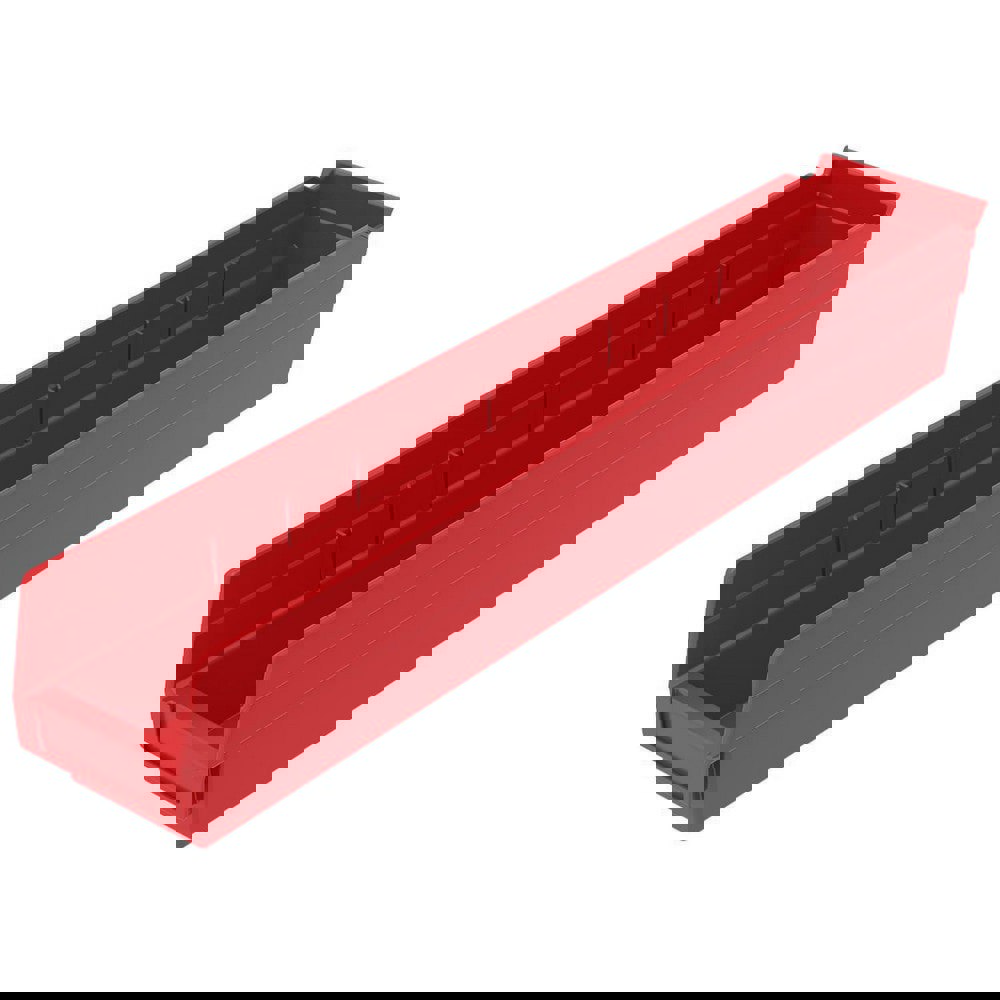 Plastic Hopper Shelf Bin: Red