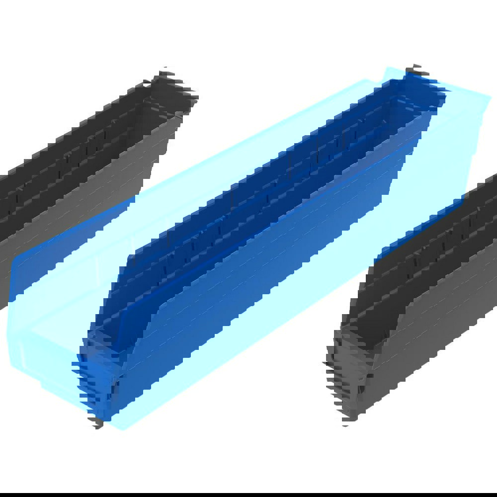 Plastic Hopper Shelf Bin: Blue