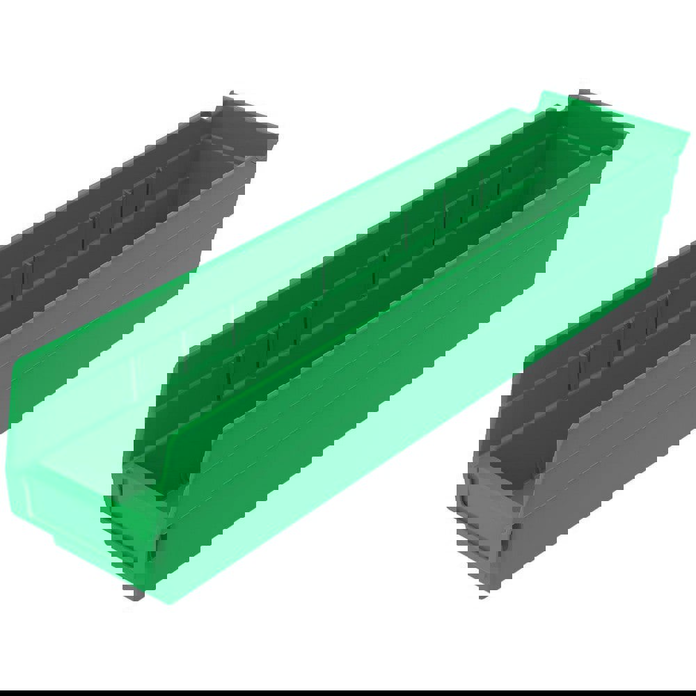 Plastic Hopper Shelf Bin: Green