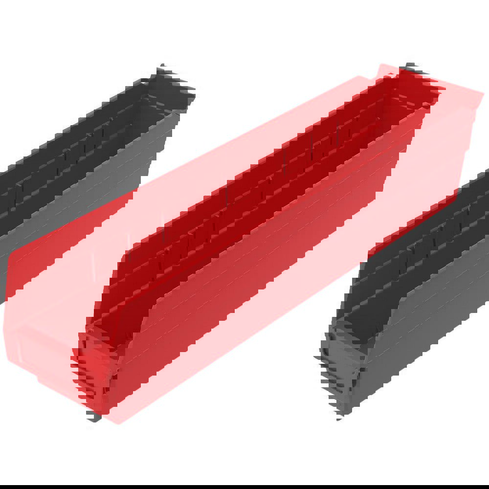 Plastic Hopper Shelf Bin: Red