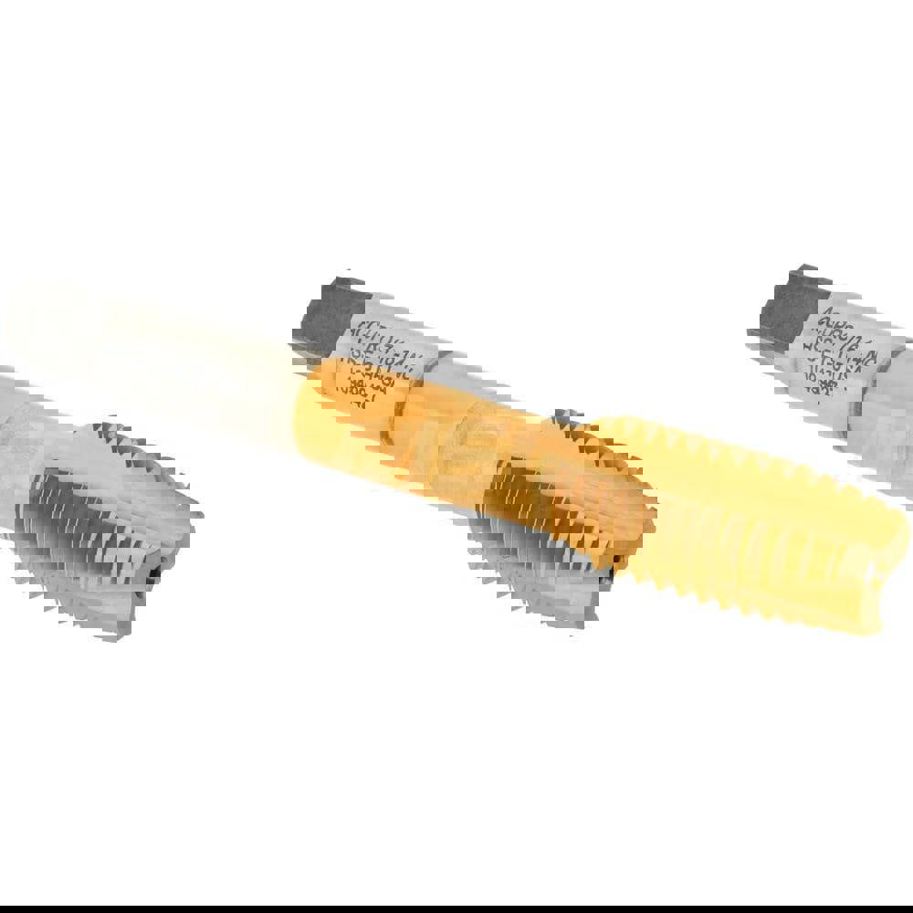 Spiral Point Tap: 7/16-14, UNC, 3 Flutes, Plug, Powdered Metal, TiN Finish
