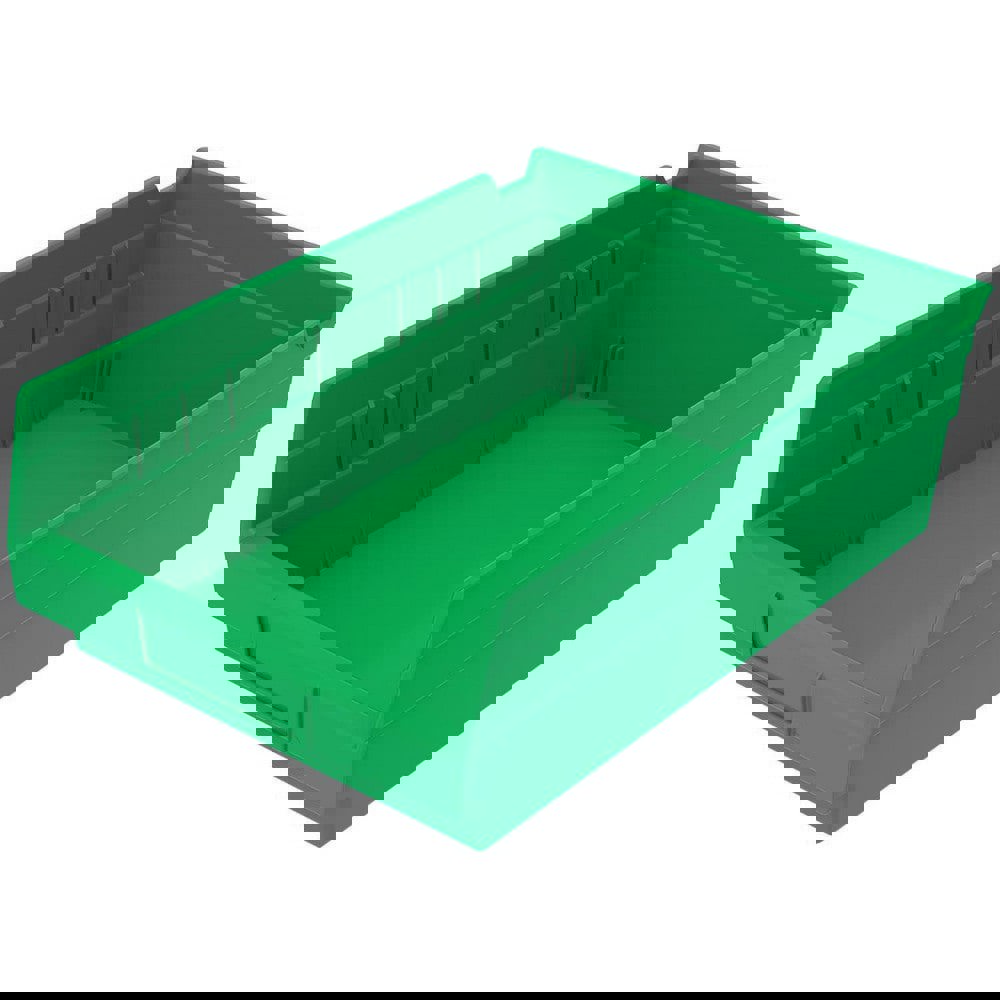 Plastic Hopper Shelf Bin: Green