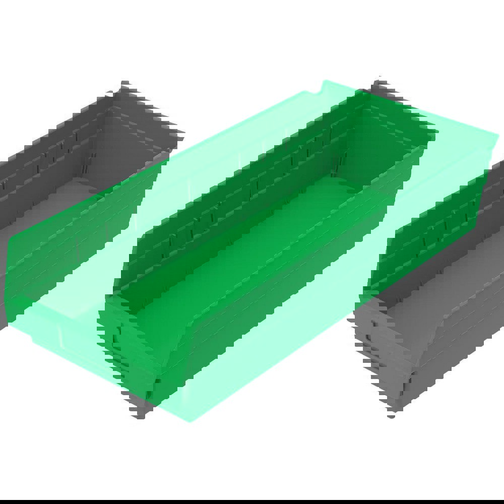Plastic Hopper Shelf Bin: Green