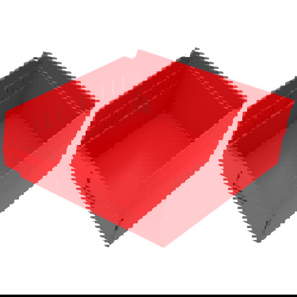 Plastic Hopper Shelf Bin: Red