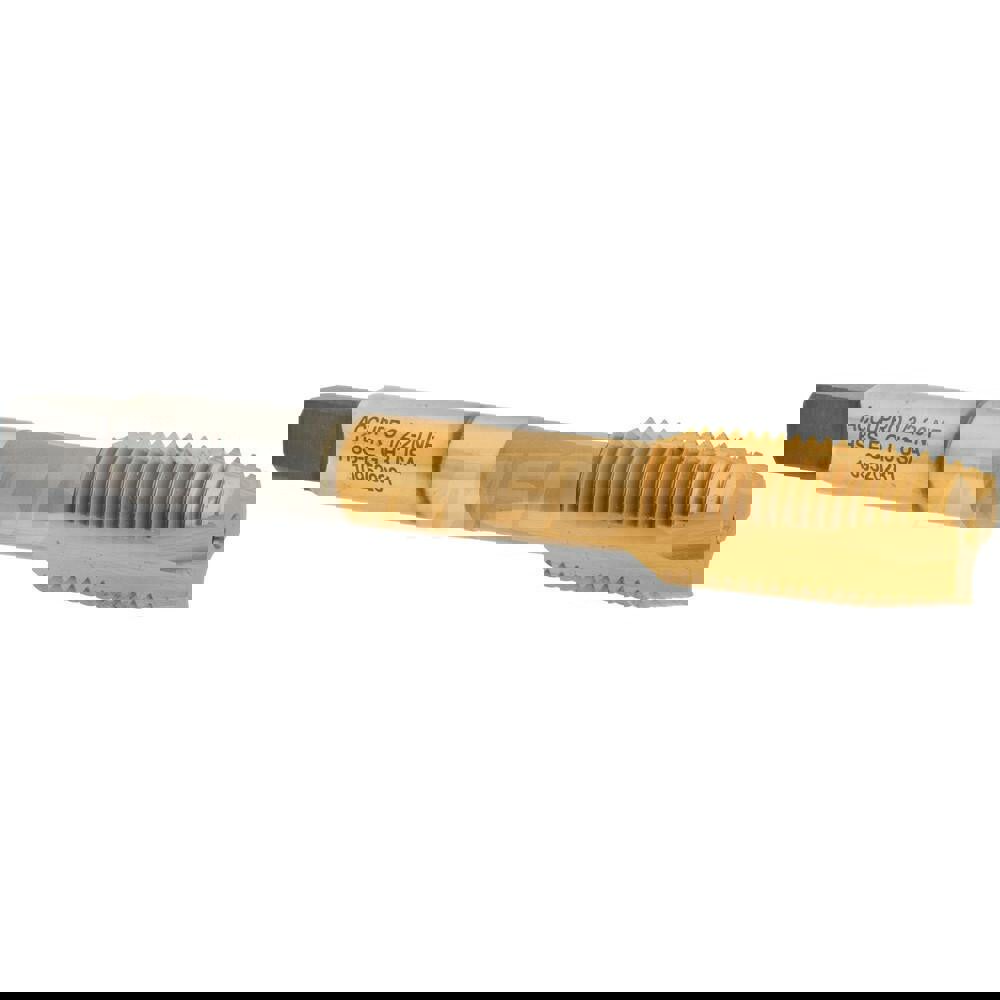 Spiral Point Tap: 1/2-20 UNF, 3 Flutes, Plug, 3B Class of Fit, Powdered Metal, TiN Coated