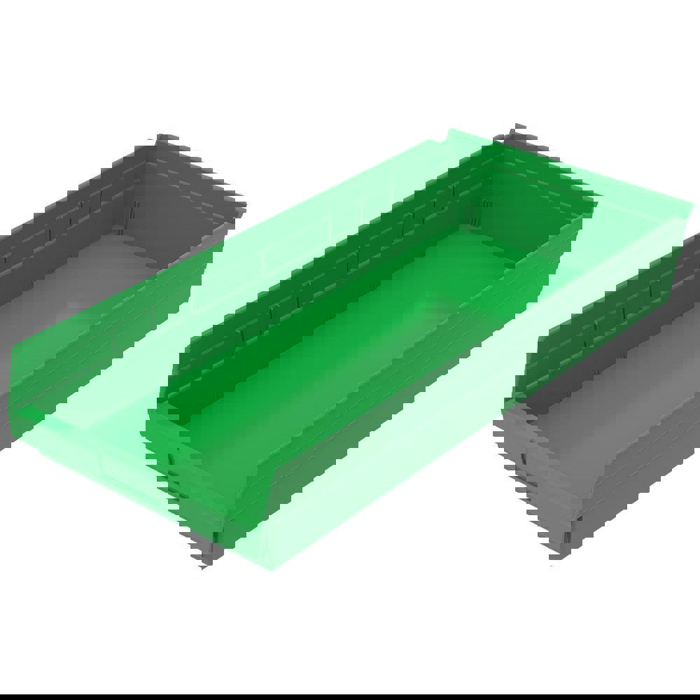Plastic Hopper Shelf Bin: Green