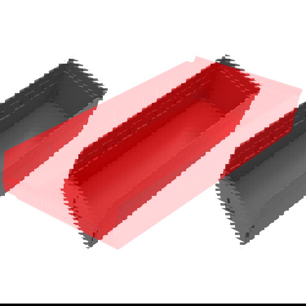 Plastic Hopper Shelf Bin: Red