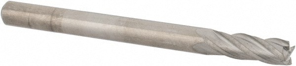 Square End Mill: 1/8'' Dia, 3/8'' LOC, 1/8'' Shank Dia, 1-1/2'' OAL, 4 Flutes, Solid Carbide