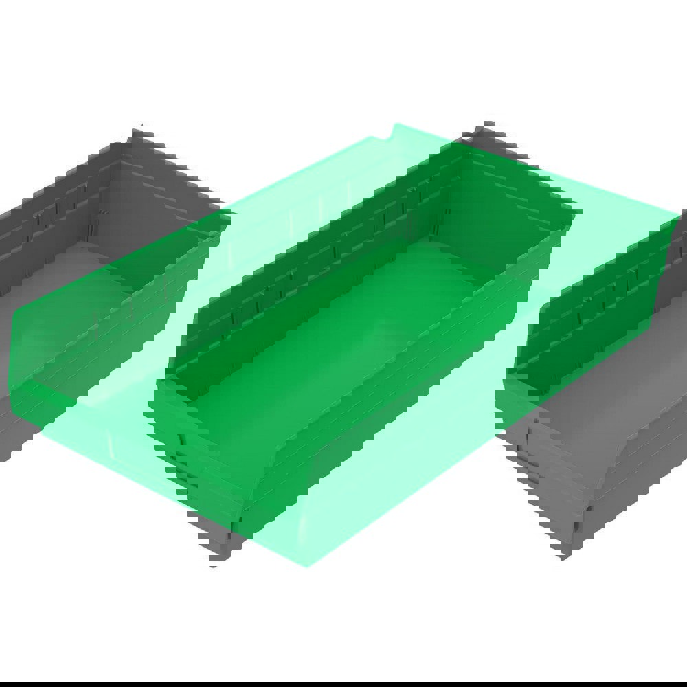 Plastic Hopper Shelf Bin: Green