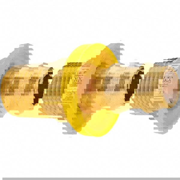 Barbed Push-On Hose Male Connector: 1/4-18 Male NPTF, Brass, 3/8