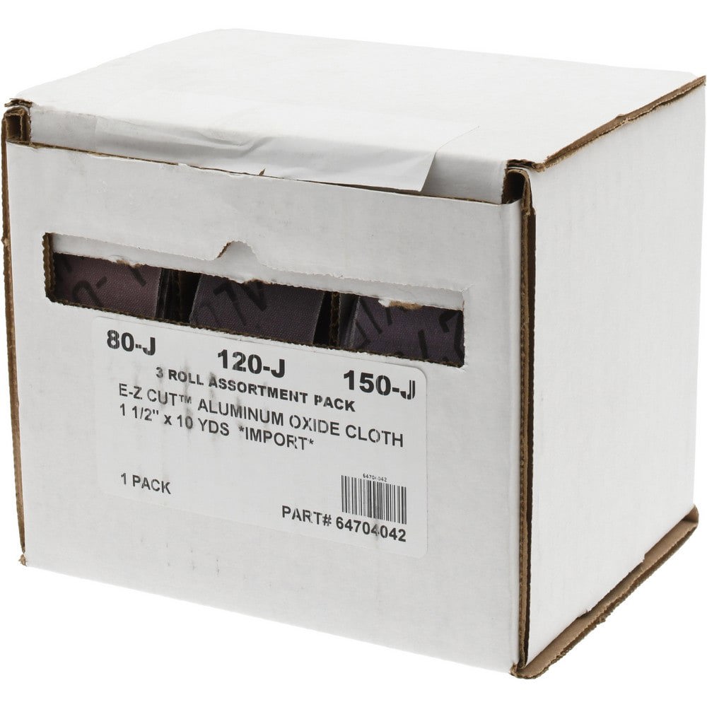 Roll Kits; Abrasive Type: Coated ; Abrasive Material: Aluminum Oxide ; Backing Material: Cloth ; Backing Weight: J ; Grit: 120; 150; 80 ; Includes: (3) Shop Rolls