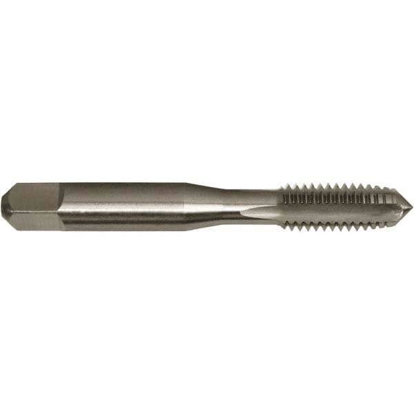 Straight Flute Tap: #10-24 UNC, 2 Flutes, Plug, 2B Class of Fit, High Speed Steel, Bright/Uncoated