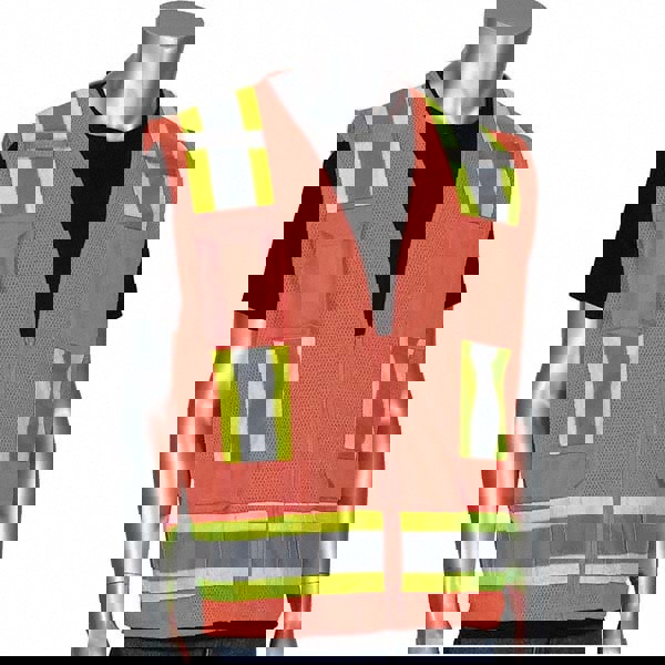 High Visibility Vest: 2X-Large, Surveyor's Vest, ANSI Class 2