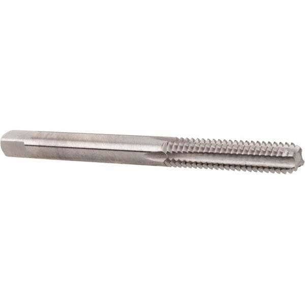 Straight Flute Tap: #10-24 UNC, 4 Flutes, Bottoming, 2B Class of Fit, High Speed Steel, Bright/Uncoated