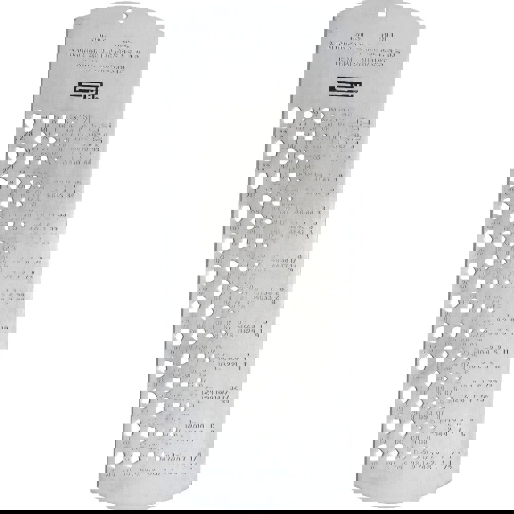 Drill Gages; Minimum Hole Size (Wire): #60 ; System Of Measurement: Wire Gauge ; Material: Steel ; For Use With: Drill Bits ; Number of Holes: 60mm; 60in ; UNSPSC Code: 41111600