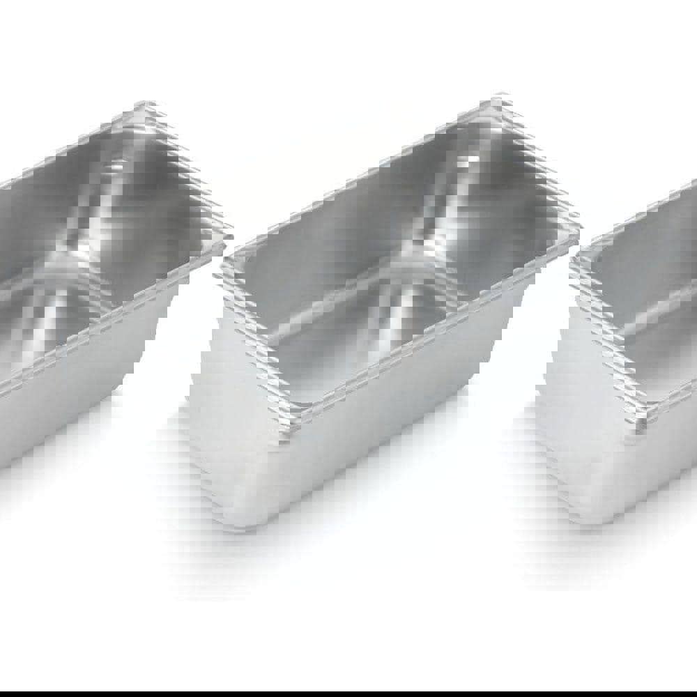 Food Pan Container: Stainless Steel, Rectangular