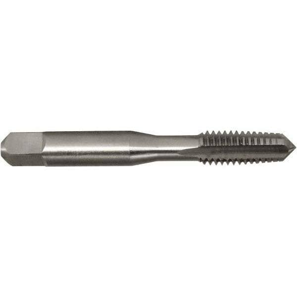 Straight Flute Tap: #10-32 UNF, 4 Flutes, Taper, 2B Class of Fit, High Speed Steel, Bright/Uncoated