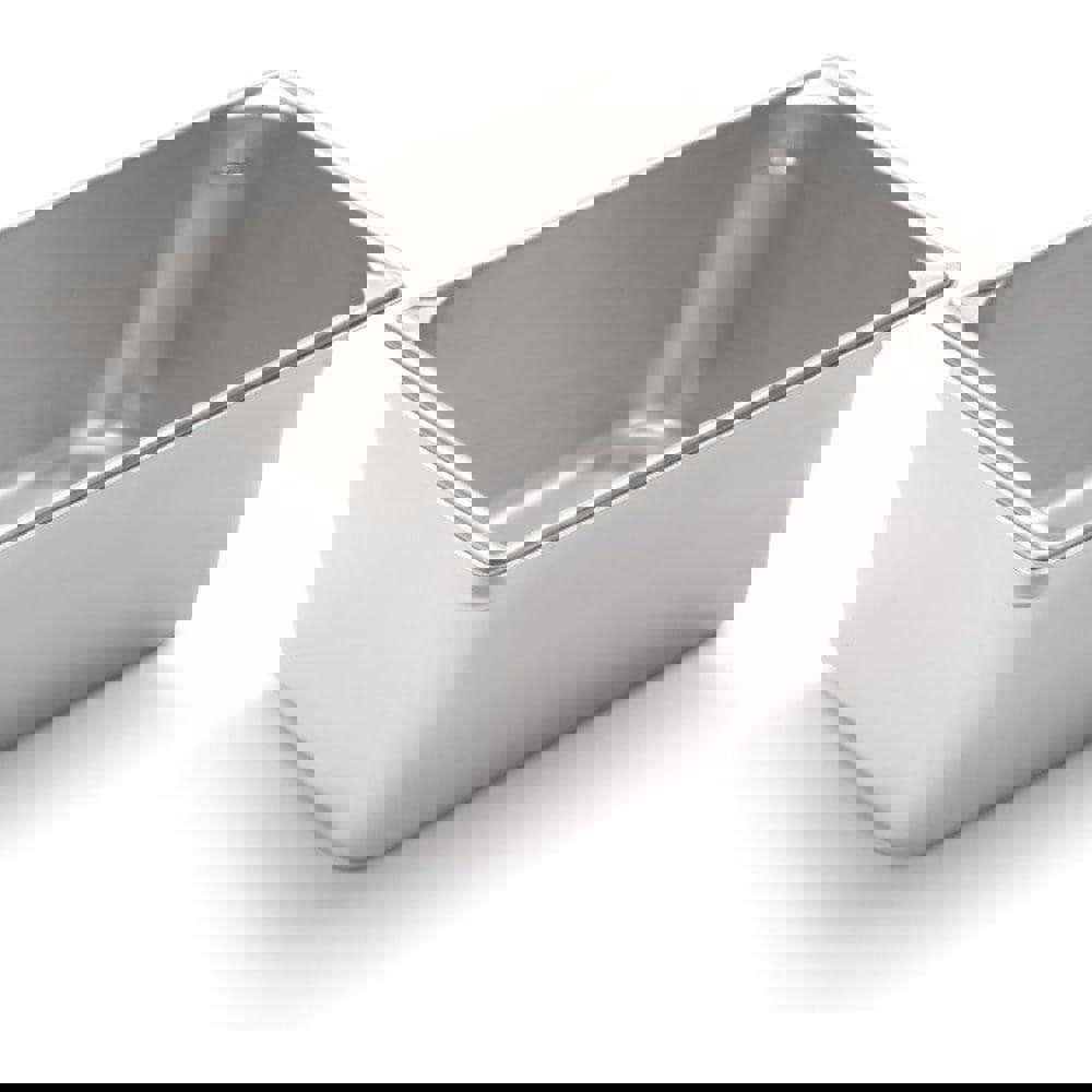 Food Pan Container: Stainless Steel, Rectangular