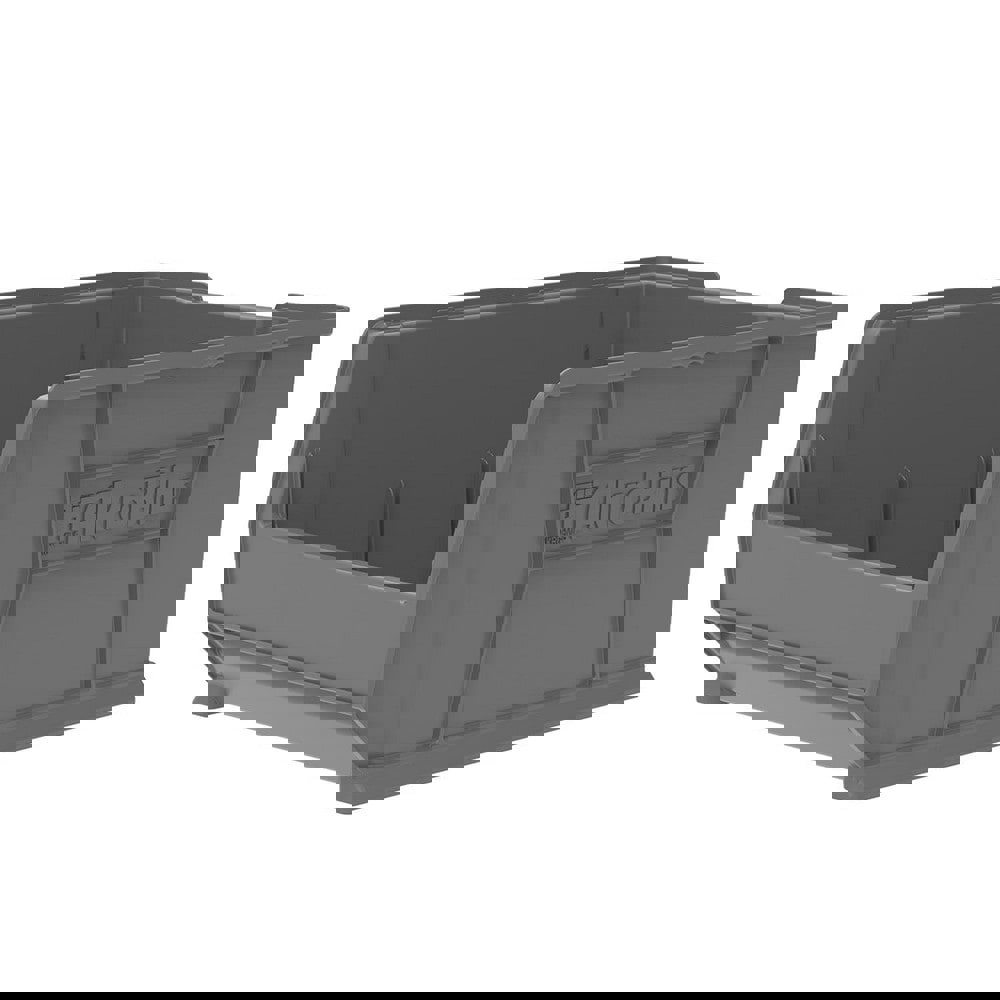 Plastic Hopper Stacking Bin: Gray