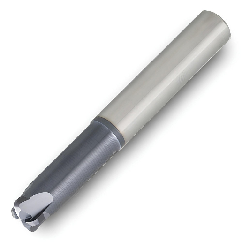 High-Feed End Mills; Mill Diameter (Decimal Inch): 0.5000 ; Program Radius (Decimal Inch): 0.0830 ; Number of Flutes: 4 ; Material: Solid Carbide ; Finish/Coating: TiAlN ; Length of Cut (Inch): 0.0240