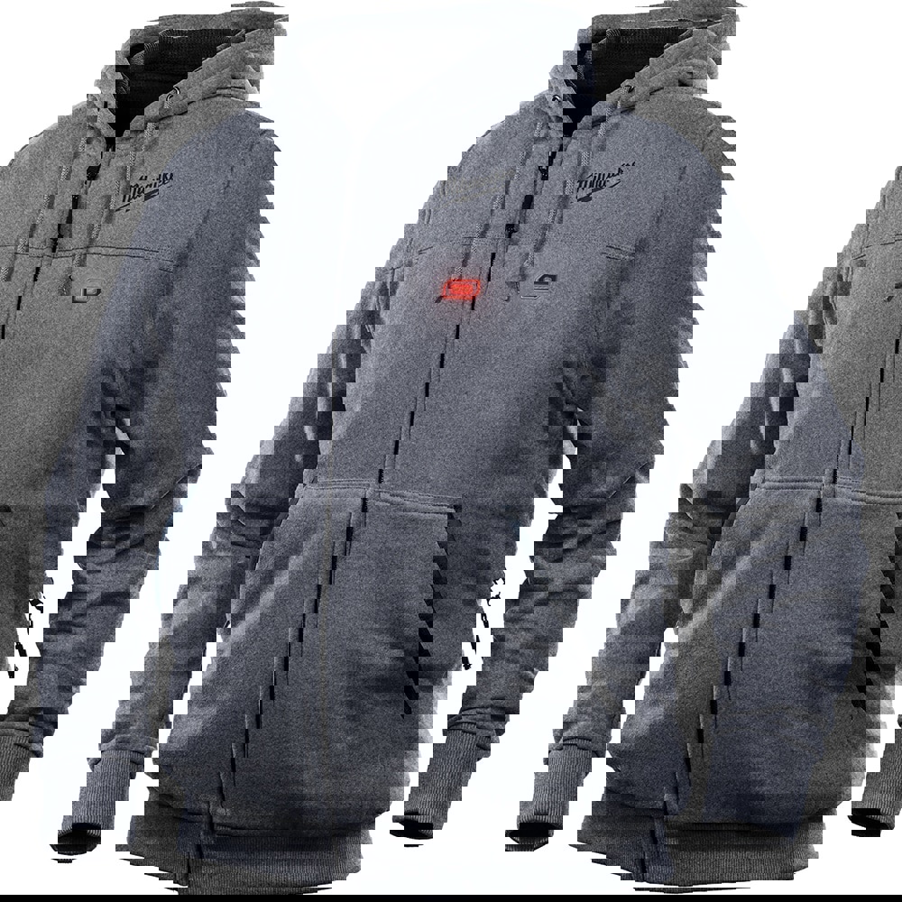 Heated Sweatshirt: Size X-Large, Gray, Polyester