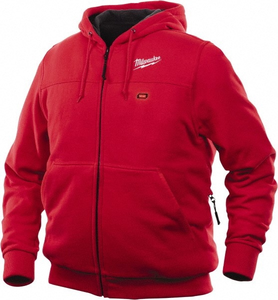 Heated Sweatshirt: Size Medium, Red, Polyester
