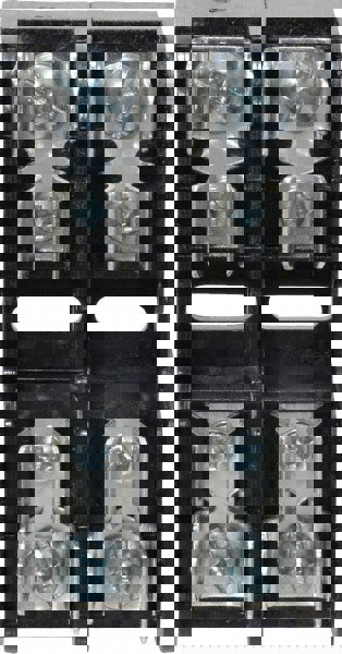 2 Pole, 10 to 14 AWG, 600 VAC/VDC, 30 Amp, DIN Rail Mount, Screw Mount Fuse Block