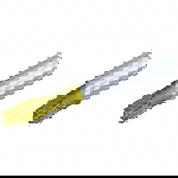 Spiral Flute Tap: 3/8-16 UNC, 4 Flutes, Plug, 3B Class of Fit, Solid Carbide, TiAlN/TiN Coated