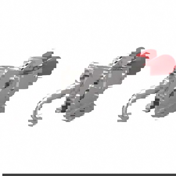 Pull-Action Latch Clamp: Horizontal, 200 lb, J-Hook, Flanged Base