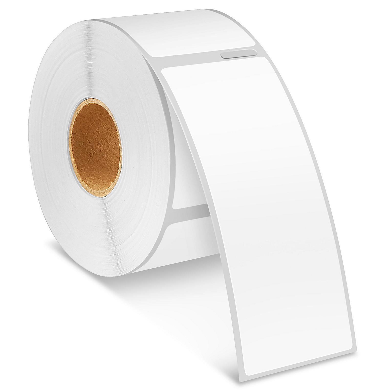 Label Maker Label: White, Die Cut Paper with Semi Perm Adhesive, 3-1/2