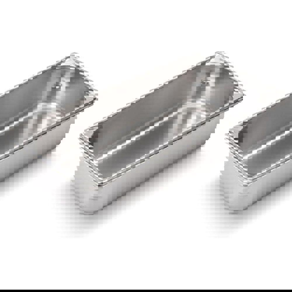 Food Pan Container: Stainless Steel, Rectangular