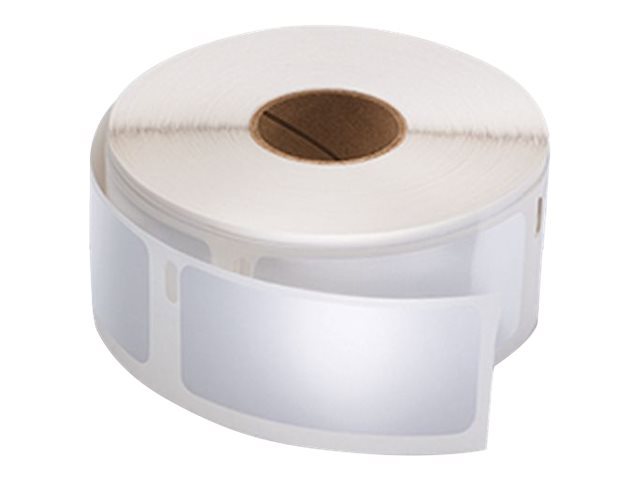 Label Maker Label: White, Die Cut Paper with Semi Perm Adhesive, 2-1/8